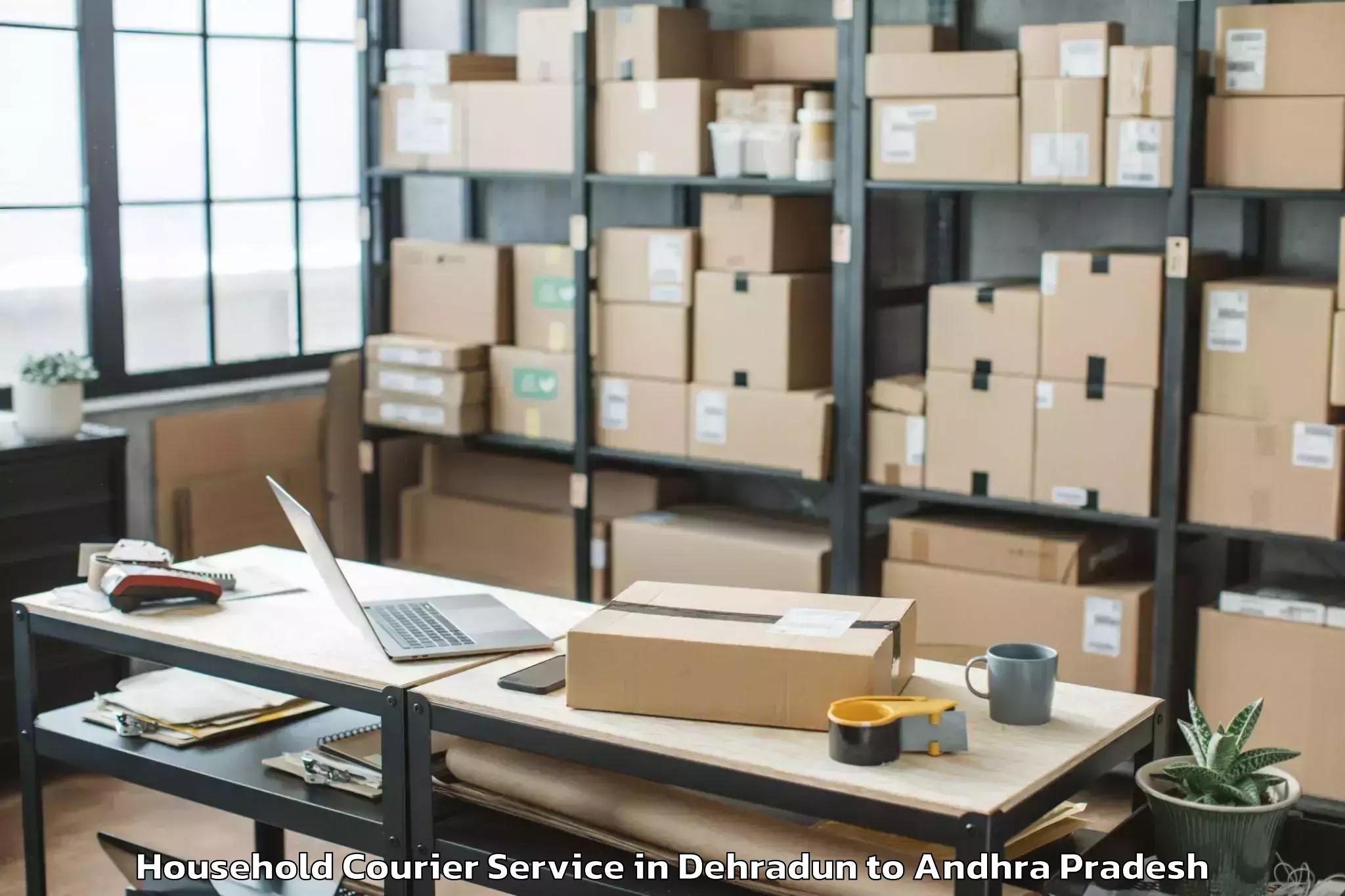 Reliable Dehradun to Nidamanur Household Courier